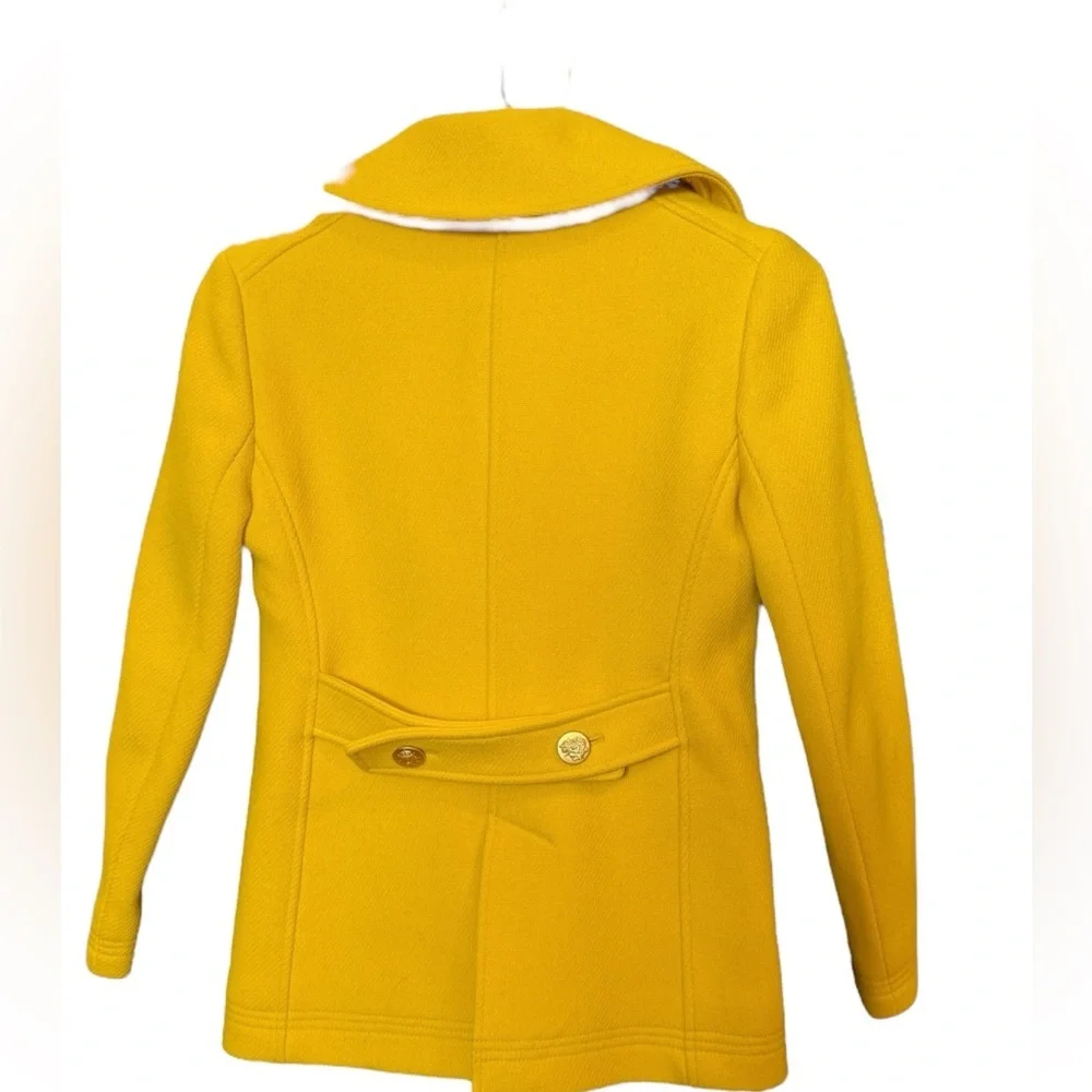 J.Crew Stadium Cloth Wool Peacoat Yellow OP Petite bf - Picture 7 of 9